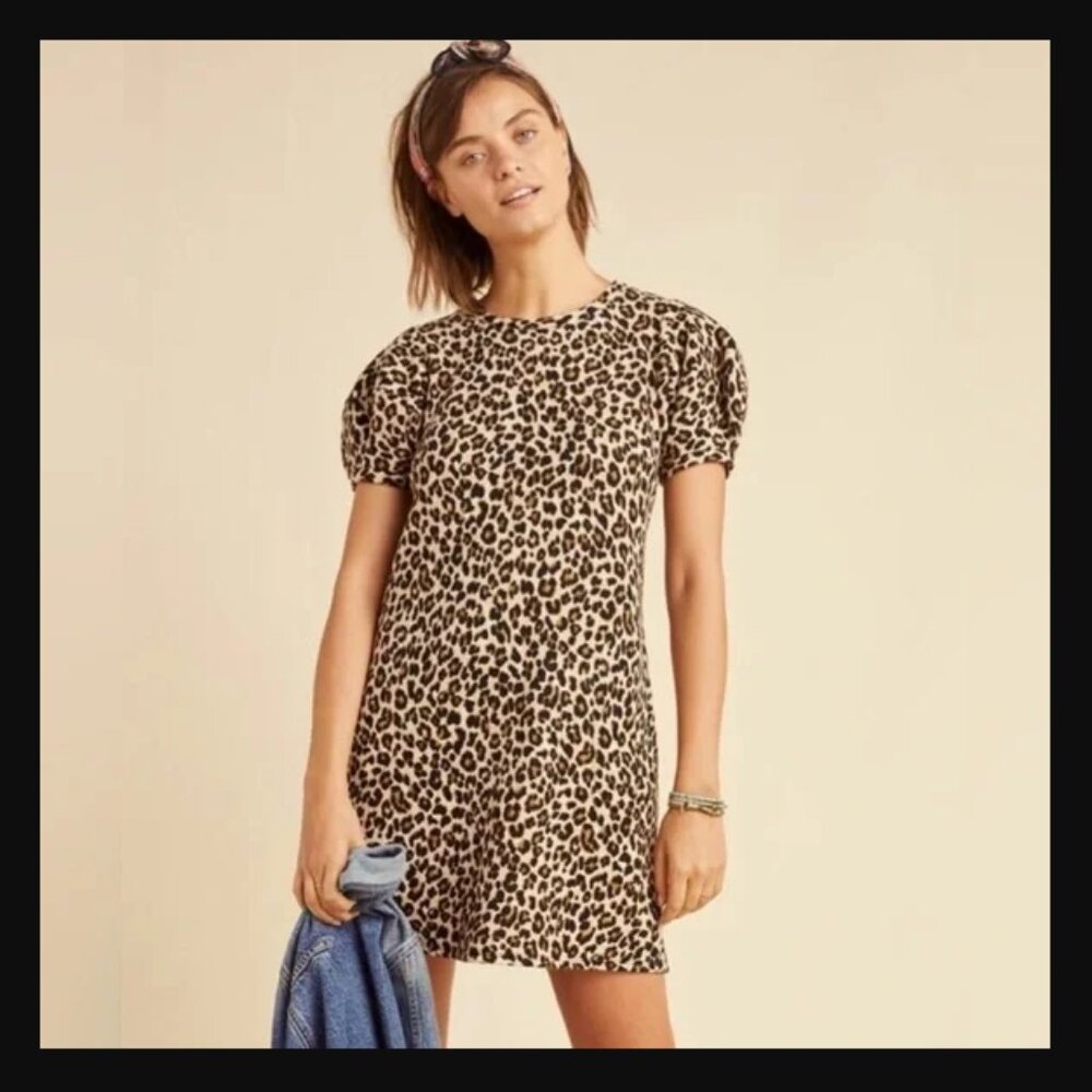 Velvet by Graham & Spencer Leopard Print Puff Sleeve Dress